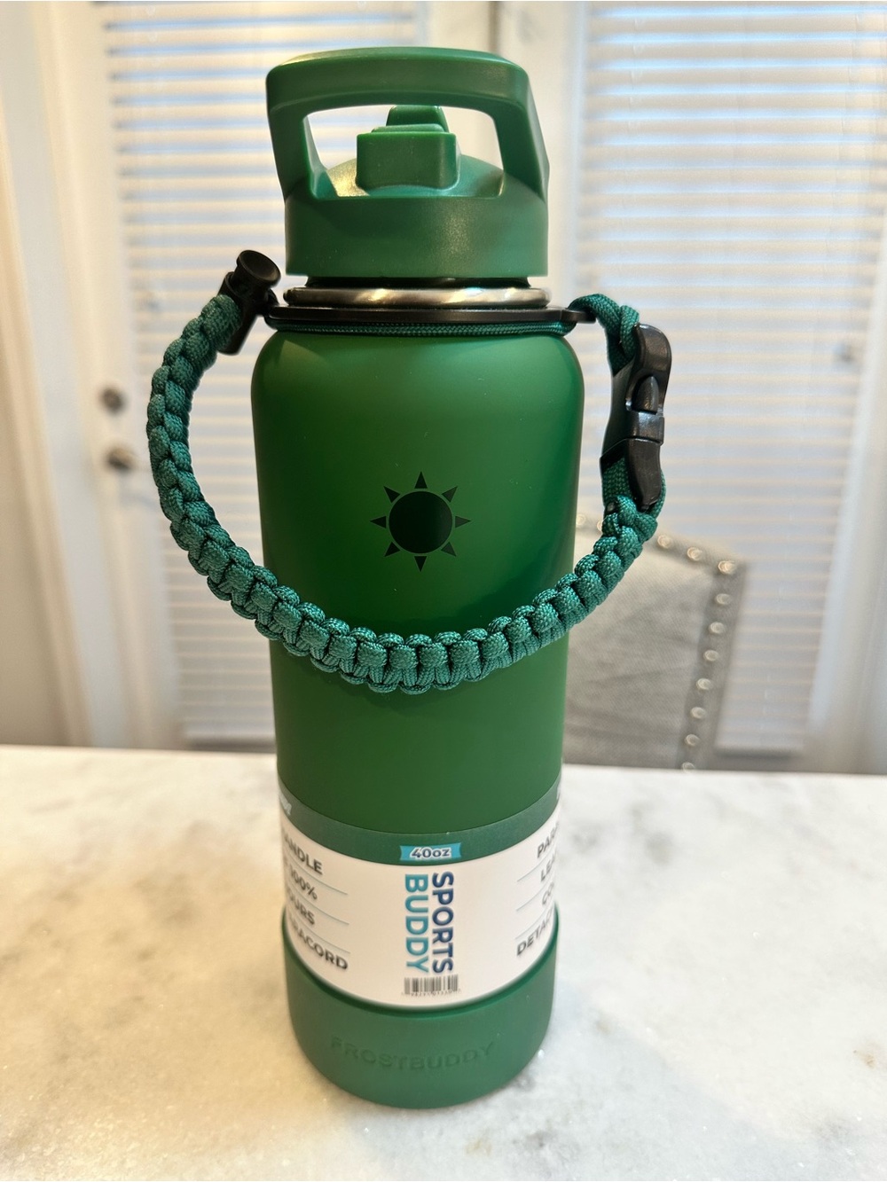 Frost Buddy Green 40oz Flip Top Universal Leak Proof Water Bottle